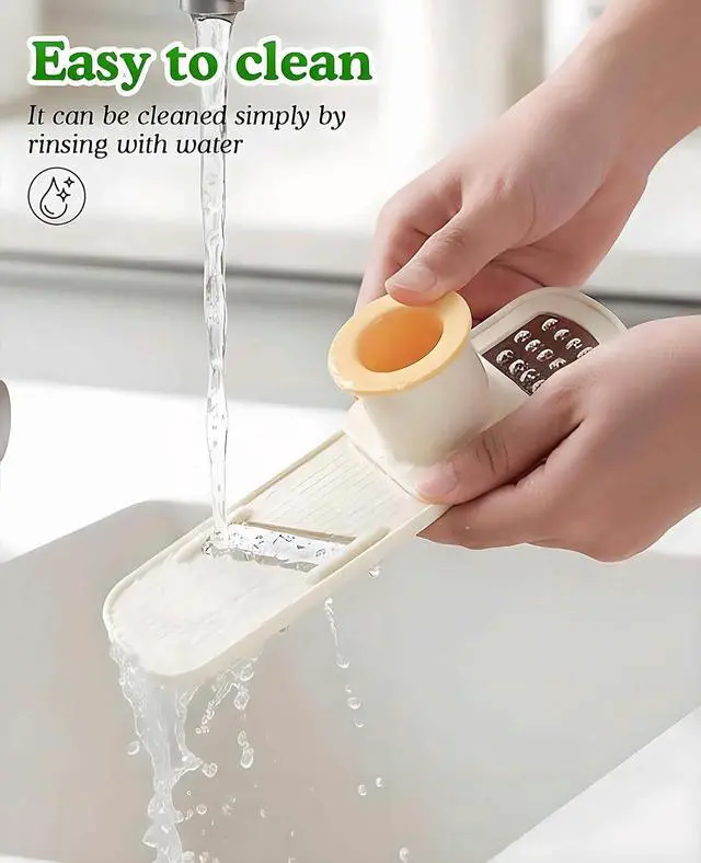 Alt view image 6 of 7 - 2PCS Small Multifunctional Garlic Grinder Hand, Mini Garlic Slicer Super Thin with Container