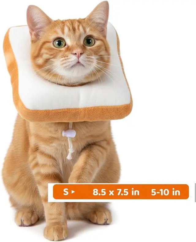 Alt view image 3 of 7 - Adjustable Cat Cone Soft Cat Recovery Collar Kitten Cones After Surgery Neutering Toast Pet Neck Strap to Stop Licking Lightweight Comfortable Elizabethan Collar for Puppies Kitten Adult Cats