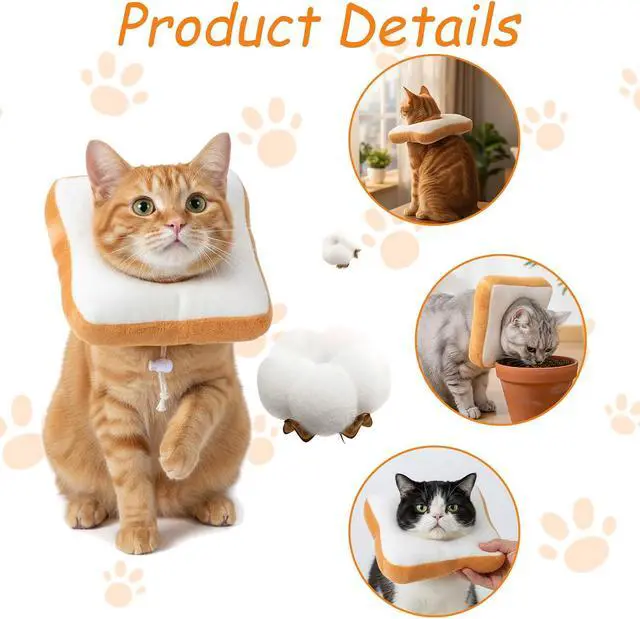 Alt view image 4 of 7 - Adjustable Cat Cone Soft Cat Recovery Collar Kitten Cones After Surgery Neutering Toast Pet Neck Strap to Stop Licking Lightweight Comfortable Elizabethan Collar for Puppies Kitten Adult Cats