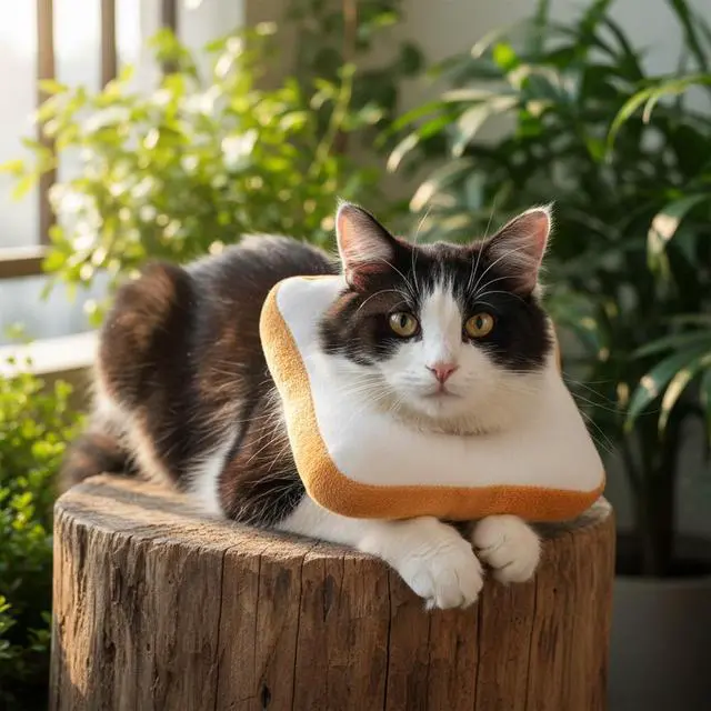 Alt view image 6 of 7 - Adjustable Cat Cone Soft Cat Recovery Collar Kitten Cones After Surgery Neutering Toast Pet Neck Strap to Stop Licking Lightweight Comfortable Elizabethan Collar for Puppies Kitten Adult Cats
