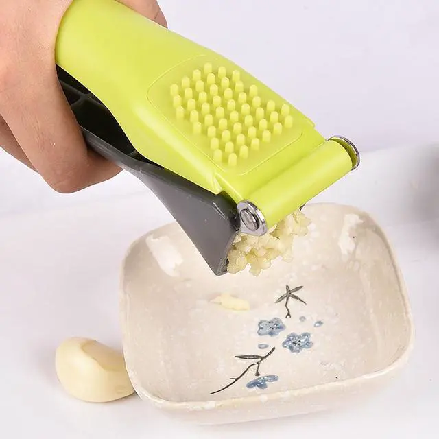 Alt view image 4 of 6 - Garlic Press Machine, 7 Inch Plastic and Stainless Steel Random Color Garlic Grinding Tool for Kitchen and Outdoors (1)