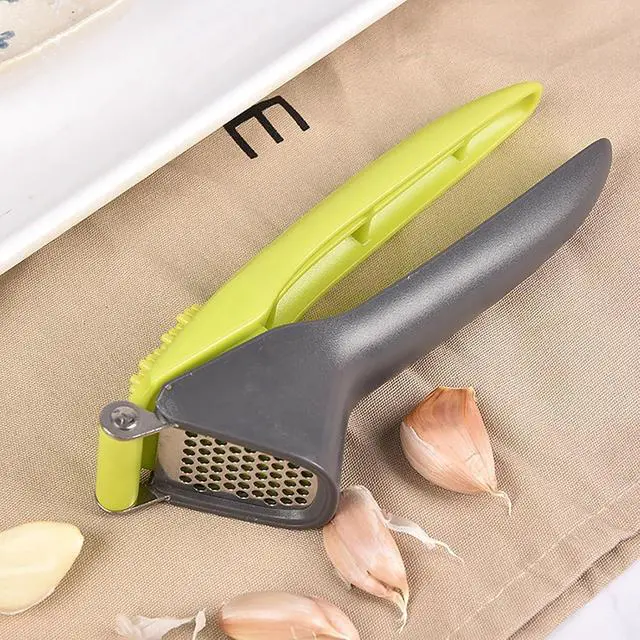 Alt view image 6 of 6 - Garlic Press Machine, 7 Inch Plastic and Stainless Steel Random Color Garlic Grinding Tool for Kitchen and Outdoors (1)