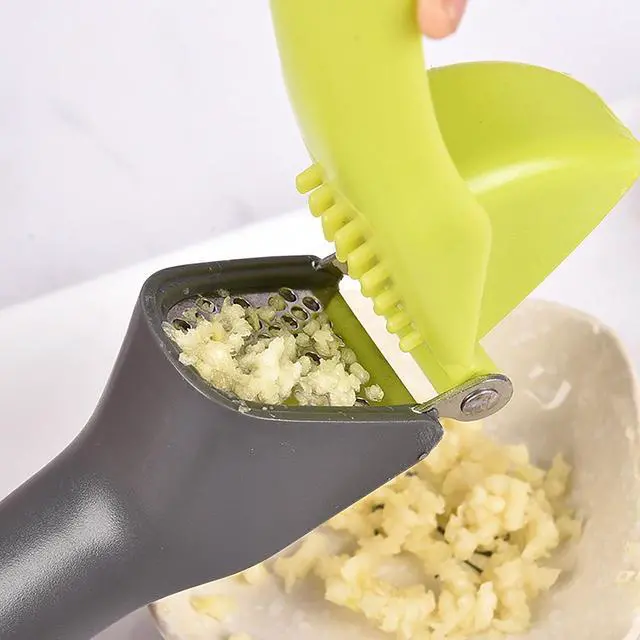 Alt view image 3 of 6 - Garlic Press Machine, 7 Inch Plastic and Stainless Steel Random Color Garlic Grinding Tool for Kitchen and Outdoors (1)