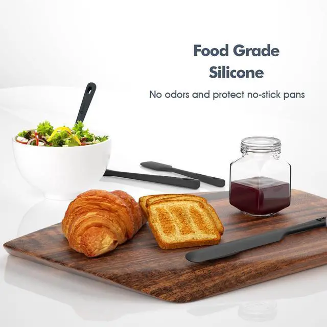 Alt view image 6 of 7 - ChefAide 5 Pieces Silicone Spatula Set, Food Grade Rubber Spatula, Upgrade Strong Handle with Ergonomic Grip, Heat Resistant Up to 600°F for Nonstick Cookware, Cooking