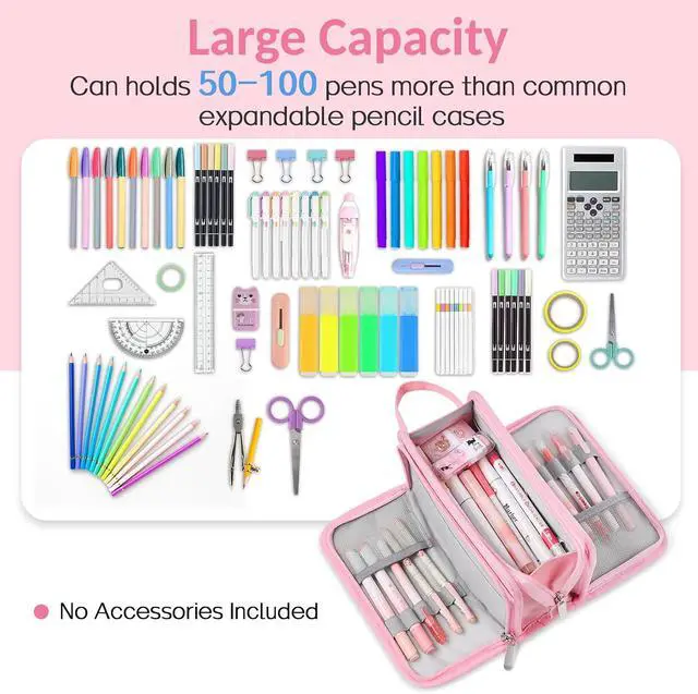 Alt view image 3 of 7 - Sooez Large Pencil Case, Pencil Pouch, Pencil Bag, Pencil Box, Army Green | Ample Storage, Durable Canvas, Smooth Zippers, Portable Handle, Cute Stationery Organizer, Makeup Bag, School Supplies, Boys