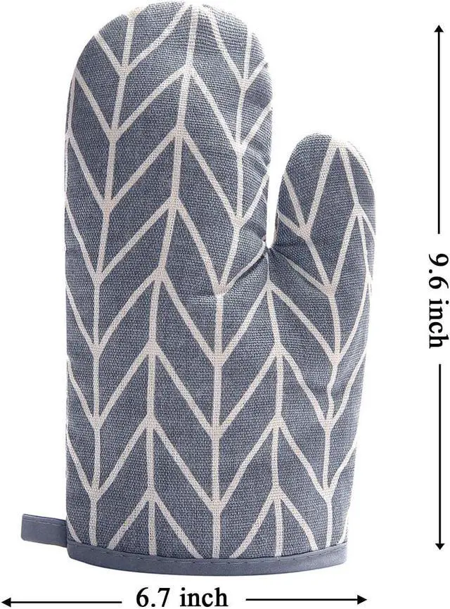 Alt view image 4 of 7 - WinChange Oven Mitts and Potholders BBQ Gloves-Oven Mitts and Pot Holders Sets with Recycled Cotton Infill Silicone Non-Slip Cooking Gloves for Cooking Baking Grilling (4-Piece Set,Grey)