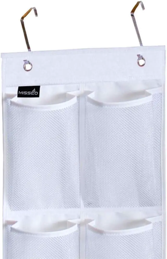 Alt view image 4 of 7 - MISSLO Heavy Duty Over The Door Storage with 12 Mesh Pockets (White)