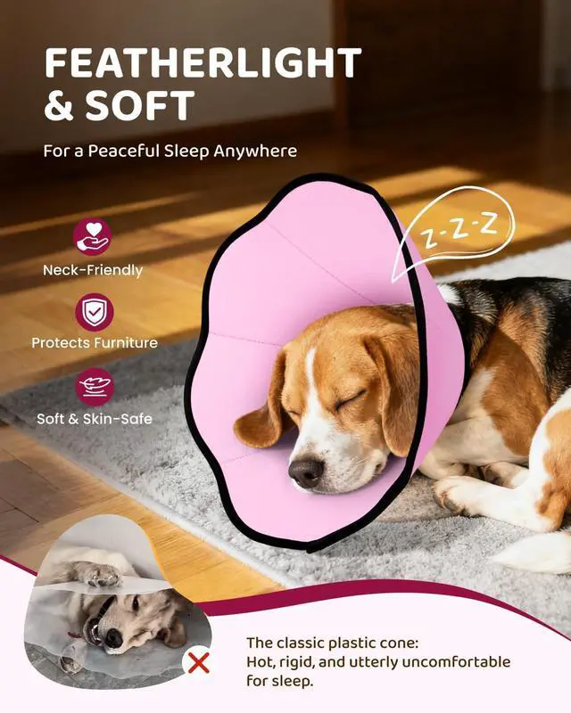 Alt view image 4 of 7 - MIDOG Dog Cone Collar After Surgery, Soft Dog Cone Alternative to Stop Licking,Adjustable Elizabethan Recovery Cones for Small to Large Sized Dogs