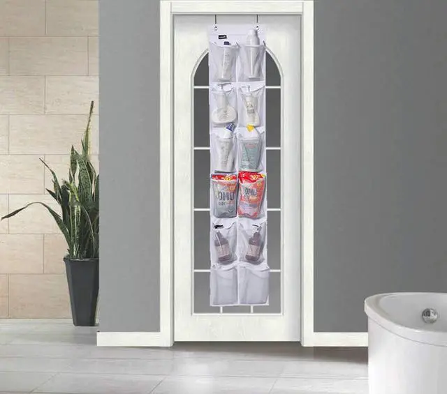 Alt view image 7 of 7 - MISSLO Heavy Duty Over The Door Storage with 12 Mesh Pockets (White)