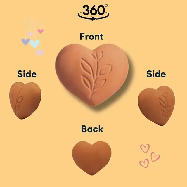 Alt view image 3 of 5 - Sifri Brown Sugar Keeper 3D Terracotta Clay Softener, Unique Moisture Holder for Baking Essentials Like Cookies, Marshmallows, Herbs (1, Heart)