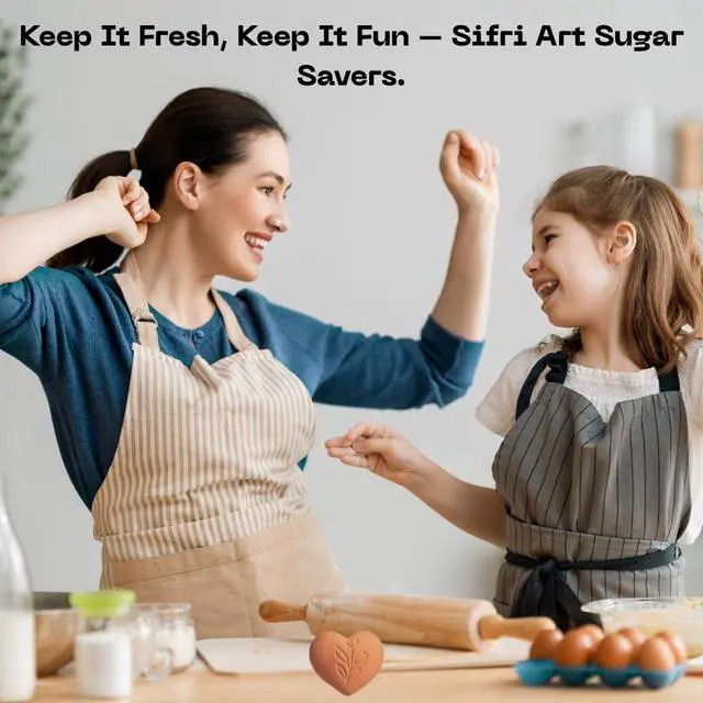Alt view image 4 of 5 - Sifri Brown Sugar Keeper 3D Terracotta Clay Softener, Unique Moisture Holder for Baking Essentials Like Cookies, Marshmallows, Herbs (1, Heart)
