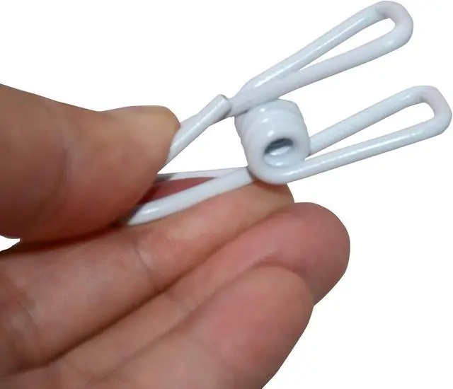 Alt view image 4 of 5 - 30 Pcs 2 Inch White Chip Clips, PVC Coating High Elasticity Strength Clothes Pins, Food Clips and Bag Clips
