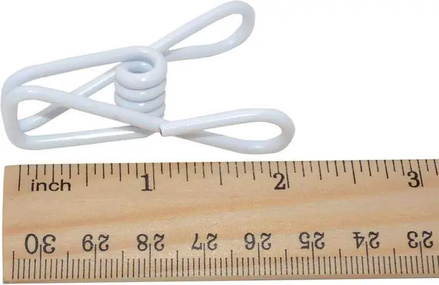 Alt view image 3 of 5 - 30 Pcs 2 Inch White Chip Clips, PVC Coating High Elasticity Strength Clothes Pins, Food Clips and Bag Clips