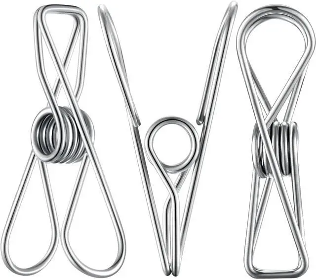 Main image of Clothes Pins Metal Stainless Steel Clothespins Laundry Pin Bag Photo Clips | pin stainless outdoor steel clothesline chip strong line wooden clothespin plastic bulk outside close cloths hanging bags