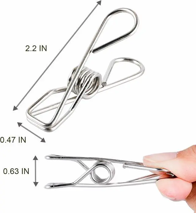 Alt view image 4 of 7 - Clothes Pins Metal Stainless Steel Clothespins Laundry Pin Bag Photo Clips | pin stainless outdoor steel clothesline chip strong line wooden clothespin plastic bulk outside close cloths hanging bags