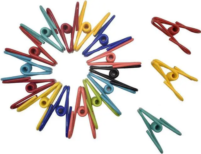 Main image of 50 Pack Steel Wire Clip Utility Clips Colorful Vinyl-Coated Windproof Clothespin for Drying Home Laundry and Office Multi-Purpose Assorted Colors
