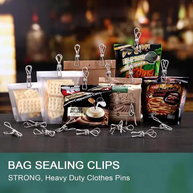 Alt view image 7 of 7 - Clothes Pins Metal Stainless Steel Clothespins Laundry Pin Bag Photo Clips | pin stainless outdoor steel clothesline chip strong line wooden clothespin plastic bulk outside close cloths hanging bags