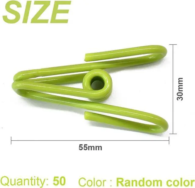 Alt view image 2 of 7 - 50 Pack Steel Wire Clip Utility Clips Colorful Vinyl-Coated Windproof Clothespin for Drying Home Laundry and Office Multi-Purpose Assorted Colors