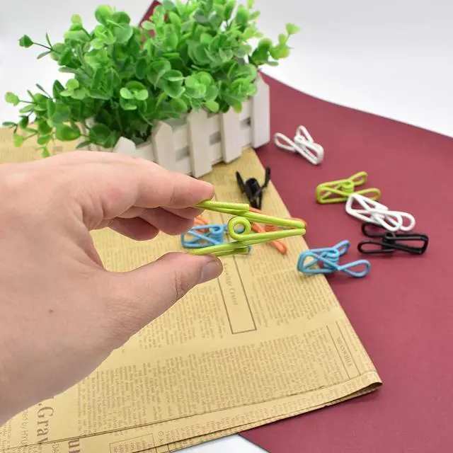 Alt view image 3 of 7 - 50 Pack Steel Wire Clip Utility Clips Colorful Vinyl-Coated Windproof Clothespin for Drying Home Laundry and Office Multi-Purpose Assorted Colors
