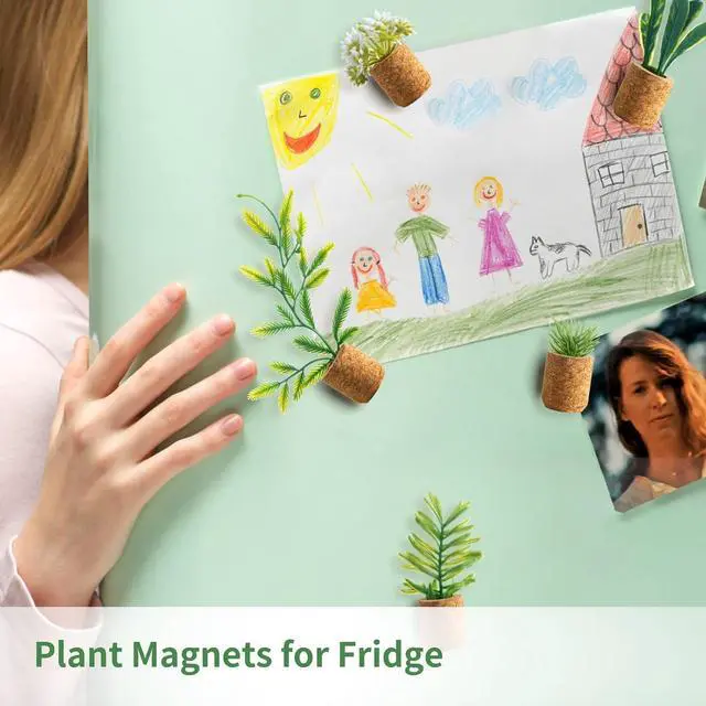 Alt view image 2 of 7 - Joyibay Plant Fridge Magnets Mini Succulent Magnets Artificial Plants Refrigerator Magnets Potted Succulent Plants Magnet Stickers Cute for Magnet Boards Fridge Home Office Decor