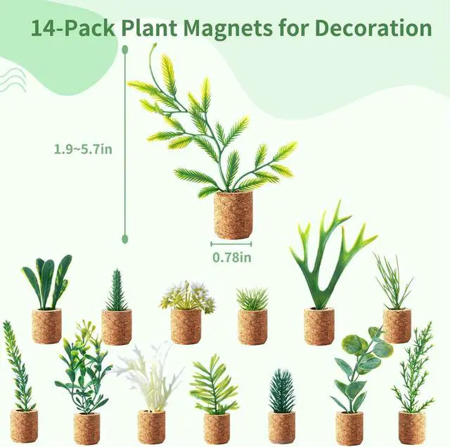 Alt view image 3 of 7 - Joyibay Plant Fridge Magnets Mini Succulent Magnets Artificial Plants Refrigerator Magnets Potted Succulent Plants Magnet Stickers Cute for Magnet Boards Fridge Home Office Decor