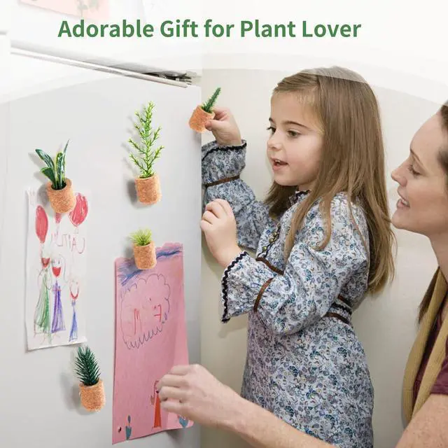 Alt view image 6 of 7 - Joyibay Plant Fridge Magnets Mini Succulent Magnets Artificial Plants Refrigerator Magnets Potted Succulent Plants Magnet Stickers Cute for Magnet Boards Fridge Home Office Decor