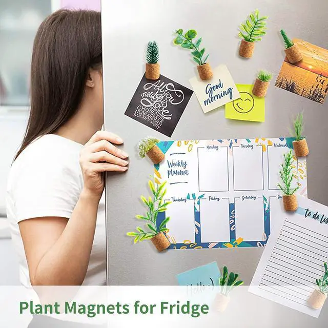 Alt view image 7 of 7 - Joyibay Plant Fridge Magnets Mini Succulent Magnets Artificial Plants Refrigerator Magnets Potted Succulent Plants Magnet Stickers Cute for Magnet Boards Fridge Home Office Decor