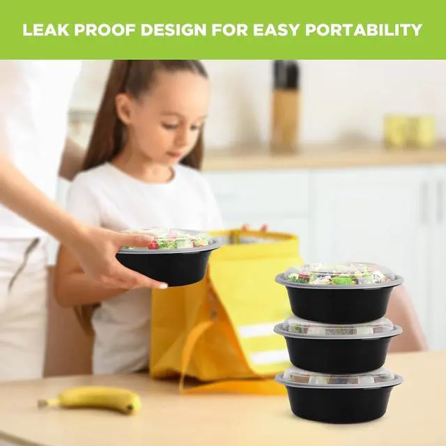 Alt view image 4 of 6 - WGCC Meal Prep Containers with Lids - 10Pack 32oz Meal Prep Bowls, Disposable Food Prep Containers, Round To Go Containers with Lids, BPA-Free, Freezer & Dishwasher Safe