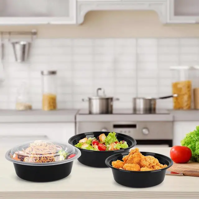 Alt view image 5 of 6 - WGCC Meal Prep Containers with Lids - 10Pack 32oz Meal Prep Bowls, Disposable Food Prep Containers, Round To Go Containers with Lids, BPA-Free, Freezer & Dishwasher Safe
