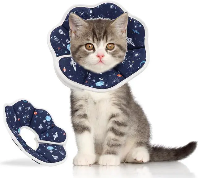 Main image of Soft Cat Cone, Adjustable Recovery Collar After Surgery to Prevent Licking Wound, Protective Cat Neck Cone, Comfortable Pet Elizabethan Collar for Cats Kittens and Puppies (XS)