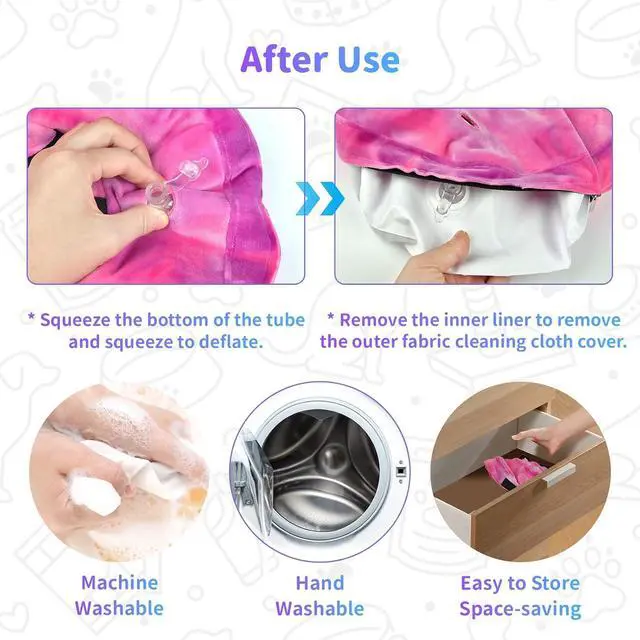 Alt view image 6 of 7 - Dog Cone, Y-blue Dog Cone Collar Inflatable Puppy Neck Collar(Rose Purple, XL)
