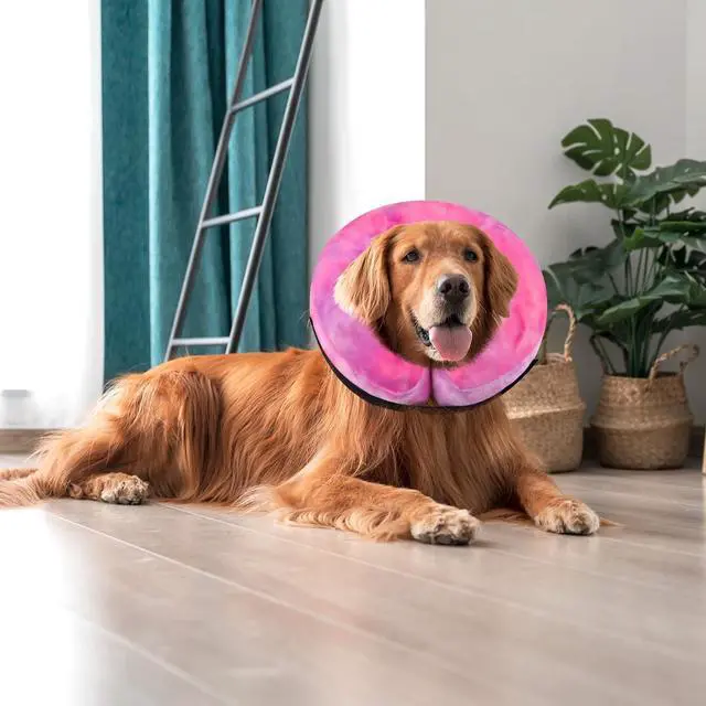 Alt view image 7 of 7 - Dog Cone, Y-blue Dog Cone Collar Inflatable Puppy Neck Collar(Rose Purple, XL)