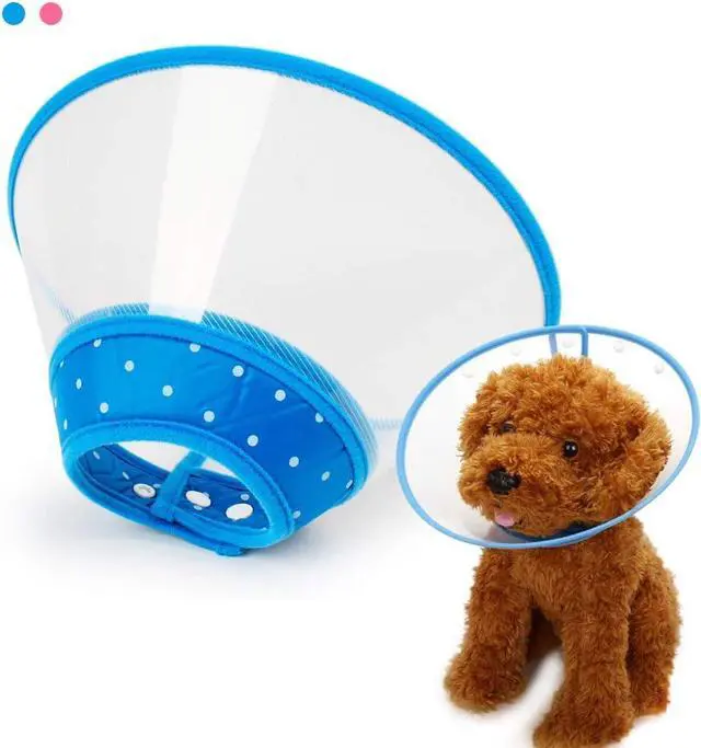 Main image of Pet Cone Recovery Dog Cone Adjustable Dog Collar Clear Padded Collar with Breathable Soft Edge, Plastic Puppy Cone Protect The Neck Surgery Recovery, Designed for Cats and Puppies (Small, Blue)