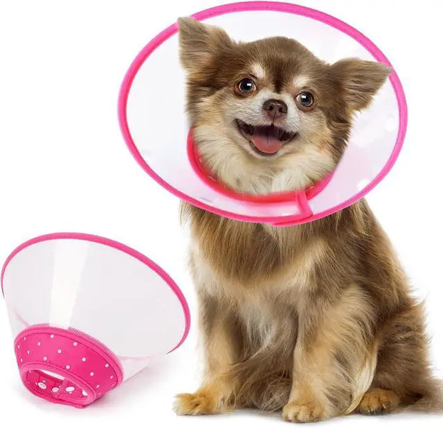 Main image of Vivifying Pet Cone for Cats and Small Dogs, 3 Size of Adjustable 5.7-8in Lightweight Recovery Elizabethan Collar for Cats, Puppies and Mini Dogs (Pink)