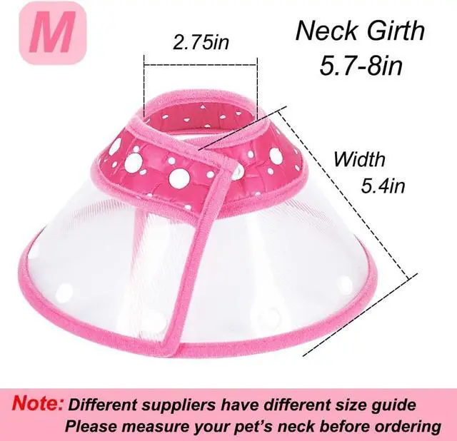 Alt view image 3 of 7 - Vivifying Pet Cone for Cats and Small Dogs, 3 Size of Adjustable 5.7-8in Lightweight Recovery Elizabethan Collar for Cats, Puppies and Mini Dogs (Pink)