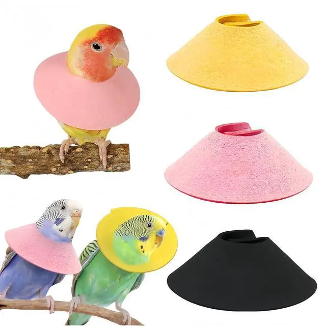 Main image of 3 Pack Anti-bite Bird Collars Anti-Grab Feather Plucking Wound Healing Safety Elizabethan Collar Neck Protector Recovery Cones for Budgerigar Cockatiel Lovebirds Cockatoo Parrots-S