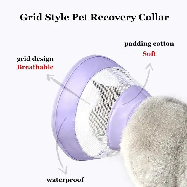 Alt view image 3 of 6 - Cat Recovery Protective Cone Collar After Surgery-Soft Adjustable Waterproof Lightweight Elizabethan Collar to Prevent Cats from Touching Stitches, Wounds and Rashes(M Pink)