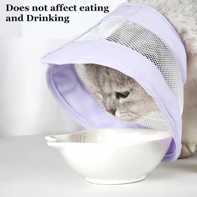 Alt view image 6 of 6 - Cat Recovery Protective Cone Collar After Surgery-Soft Adjustable Waterproof Lightweight Elizabethan Collar to Prevent Cats from Touching Stitches, Wounds and Rashes(M Pink)