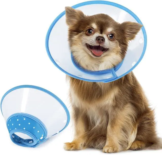 Main image of Vivifying Dog Cones for Small Dogs, Adjustable 5.7-8in Pet Cone, Lightweight Recovery Elizabethan Collar for Cats, Puppies and Mini Dogs (Blue)