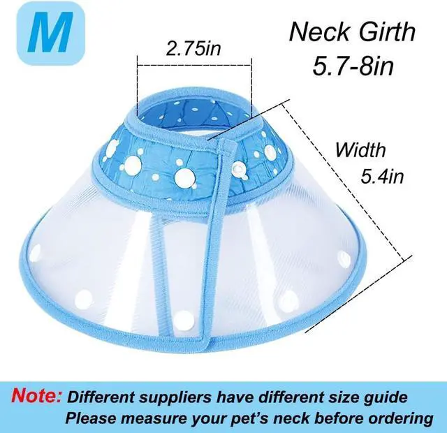 Alt view image 3 of 7 - Vivifying Dog Cones for Small Dogs, Adjustable 5.7-8in Pet Cone, Lightweight Recovery Elizabethan Collar for Cats, Puppies and Mini Dogs (Blue)