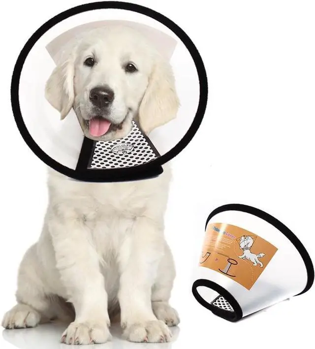 Main image of Plastic Pet Recovery Collars & Cones for Dogs and Cats After Surgery Adjustable Dog Neck Cone Surgical Elizabeth E-Collar Prevent Biting and Stop Licking Wound (S)