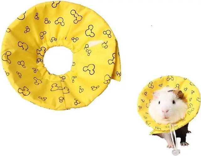 Main image of Hamster Rabbit Protection Cone Neck Recovery Collar - Small Animal Pets Elizabethan Collar Anti-Water Bite Sratch Risistant for Guinea Pig Mice Mouse Rats Ferret Squrrel (S, Yellow)
