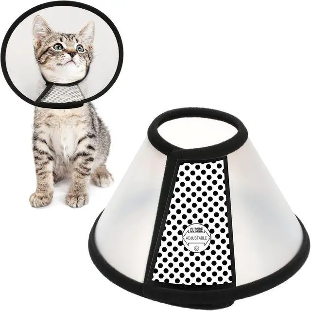 Main image of Depets Adjustable Recovery Pet Cone E-Collar for Cats Kittens Rabbits, Plastic Elizabeth Protective Collar Wound Healing Practical Neck Cover, Neck Girth 6.1 in