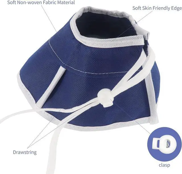 Alt view image 2 of 6 - Soft Cat Recovery Collar Cat Cone E Collar Nonwoven Fabric Elizabethan Collar Loops-Protective Wound Healing Specially Designed for Cats and Puppies - Easy to Eat and Drink (S)