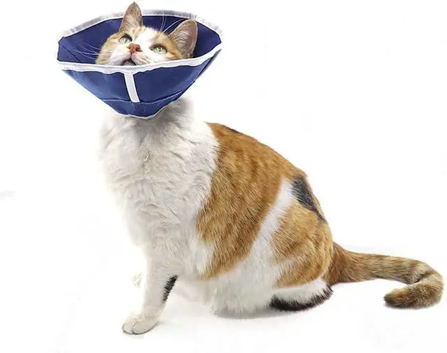Alt view image 6 of 6 - Soft Cat Recovery Collar Cat Cone E Collar Nonwoven Fabric Elizabethan Collar Loops-Protective Wound Healing Specially Designed for Cats and Puppies - Easy to Eat and Drink (S)