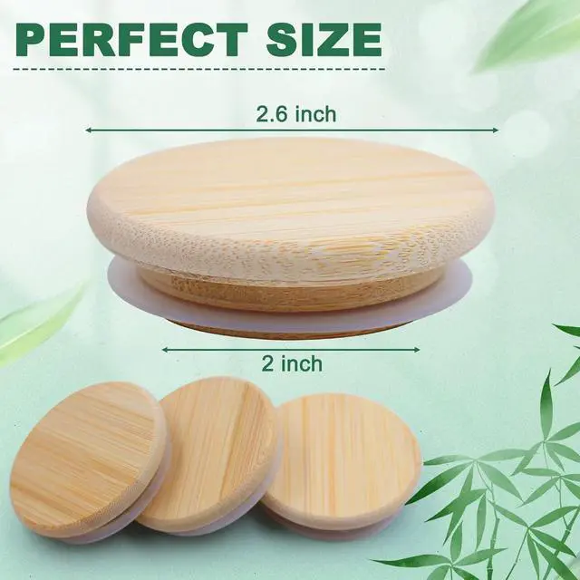 Alt view image 6 of 7 - Oui Yogurt Jar Lids, Cymuber Leak Proof Wooden Lids Set with Silicone Sealing Rings, Reusable Natural Bamboo Canning Lids Covers with Bottle Label for 5 Oz Oui Yogurt Jars Storage (10 Pack)