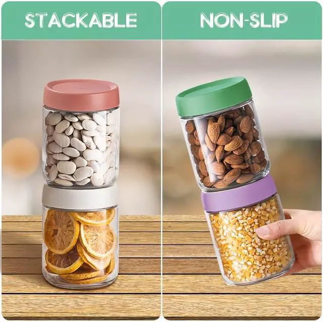 Alt view image 5 of 7 - 16oz Overnight Oats Containers with full Lids - 2 Pack size Bulk Glass Jar, Meal Prep Jars for Yogurt, Salad, Smoothies, Reusable Storage appliance Containers (Leakproof, Dishwasher & Freezer Safe)