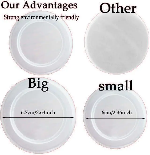 Alt view image 3 of 5 - 15PCS Yogurt Jar Lids - Clear Plastic, Reusable, BPA-Free Polypropylene, Screw Top, Transparent, Round, Microwaveable, Ideal for Oui Yogurt Jars, Glass Jars, and More