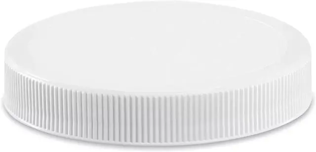 Main image of 120mm (4 7/8 ") Fit - (1 Pack) Large White Plastic Lids for 1 Gallon Wide Mouth Glass & Plastic Jars PE Foam Liner, Food-Grade, Leak-Resistant Caps (Jars Not Included) by The Kombucha Company