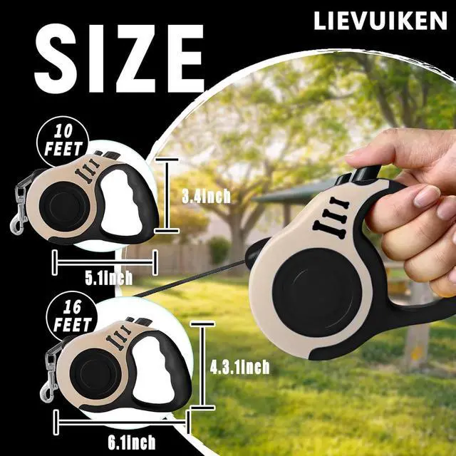 Alt view image 2 of 6 - Retractable Dog Leash Automatic Telescopic Tractor Dog Tape | Pet Tape 10/16 FT Durable and Convenient, with Non-Slip Handle, Suitable for Small and Medium-Sized Dogs
